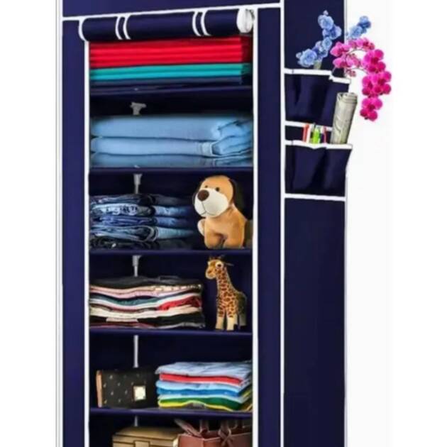 ABHIGYAN STORE PREMIUM QUALITY BLUE SHOE RACK AND CLOTH RACK STAND