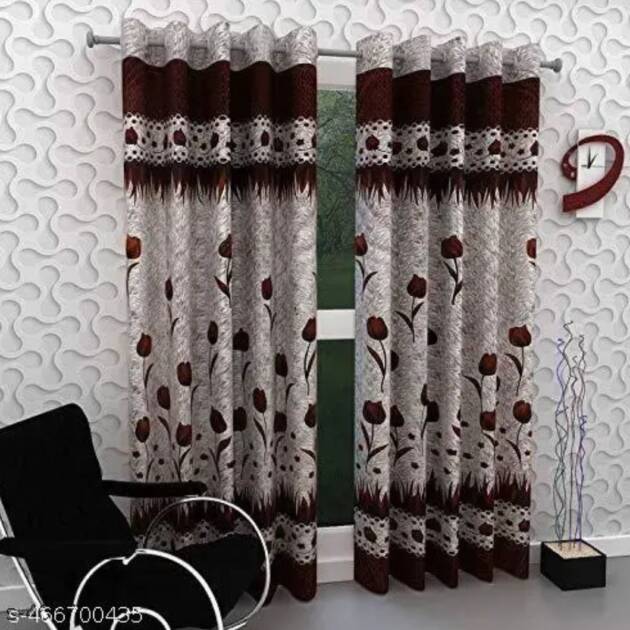 Happy Textiles Presents Pack of 2 Rose curtains